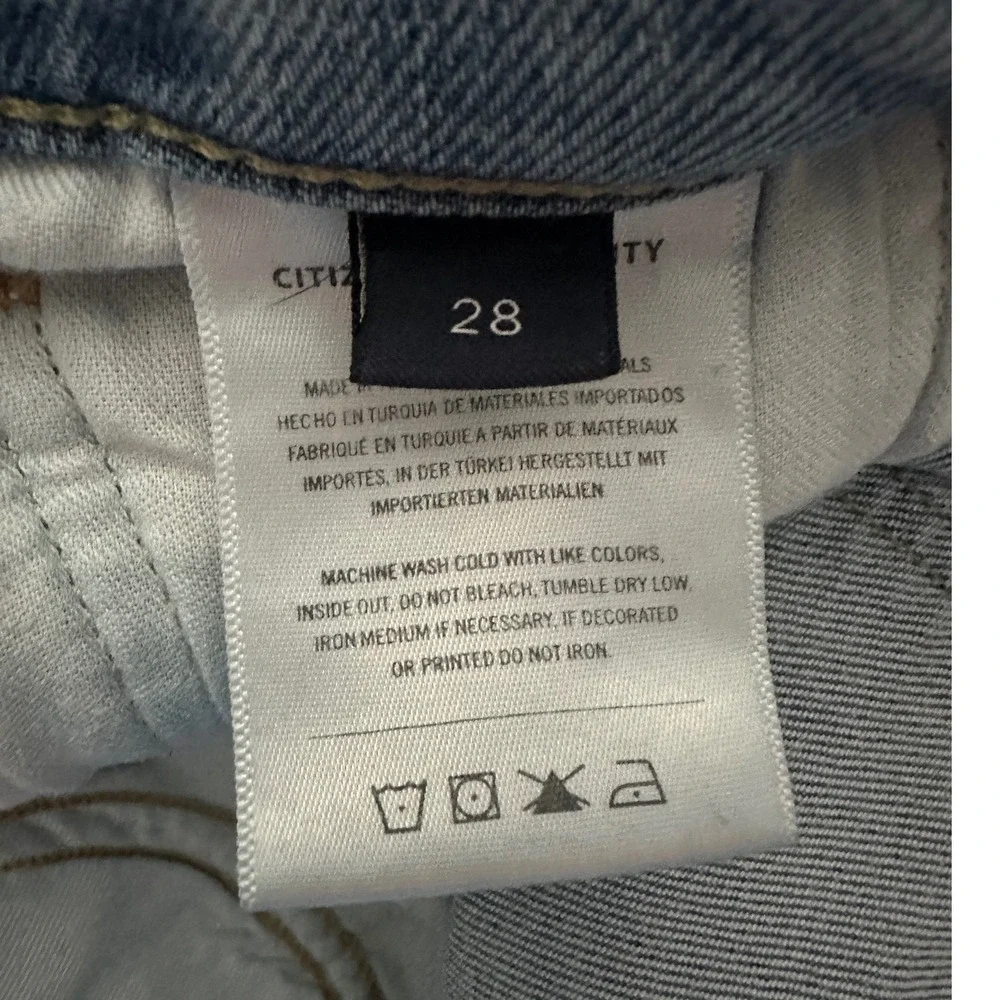Citizens of Humanity Isola‎ High Rise Straight Cropped Jeans Light 28 Raw Hem